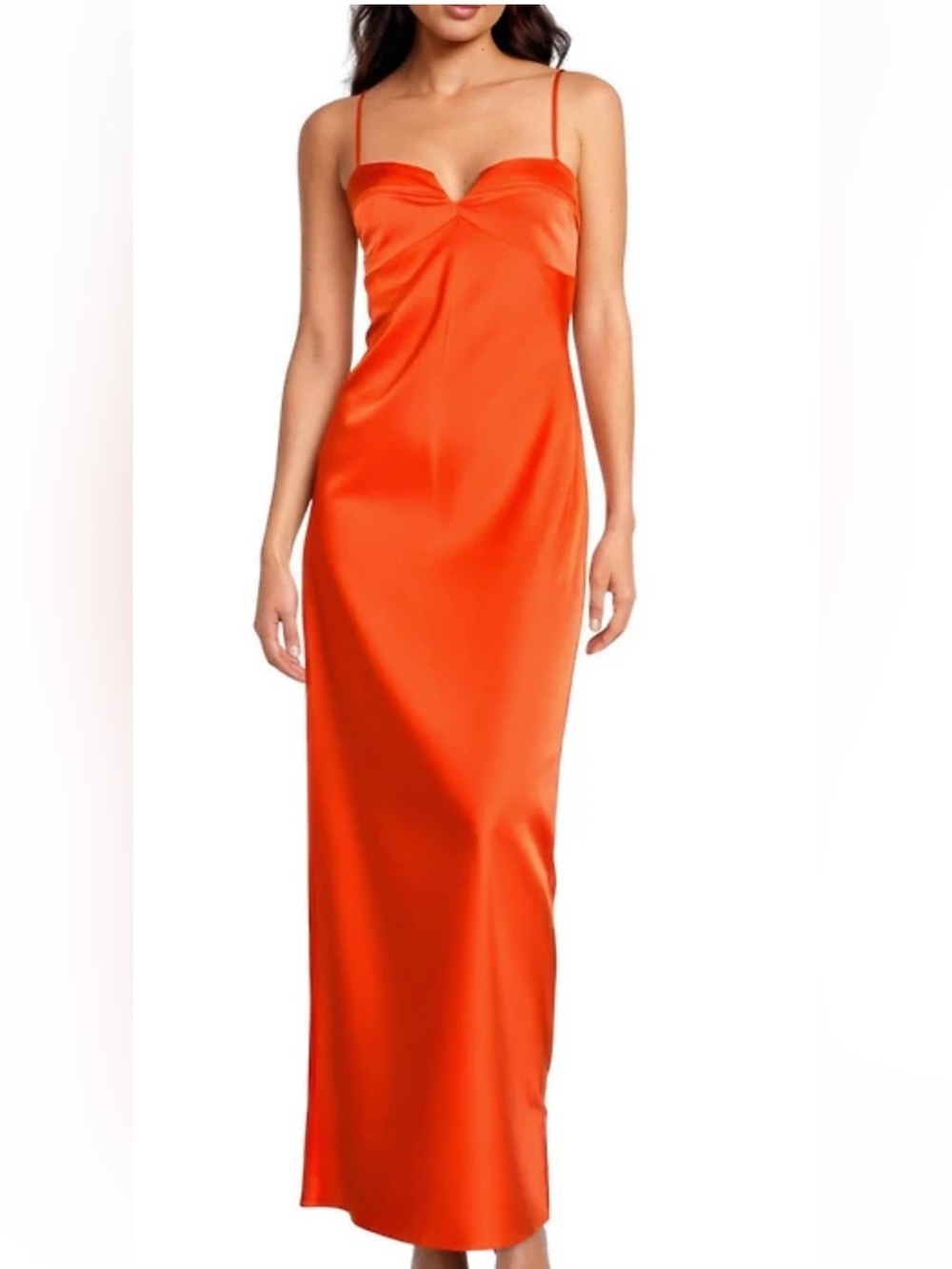Gianni Bini sz 12 mandarin Diana satin slip maxi dress NWT
